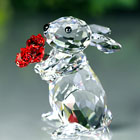スワロフスキー 動物 Rabbit with Roses #5063338
