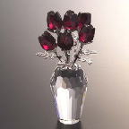 スワロフスキークリスタル　置物　赤いバラ